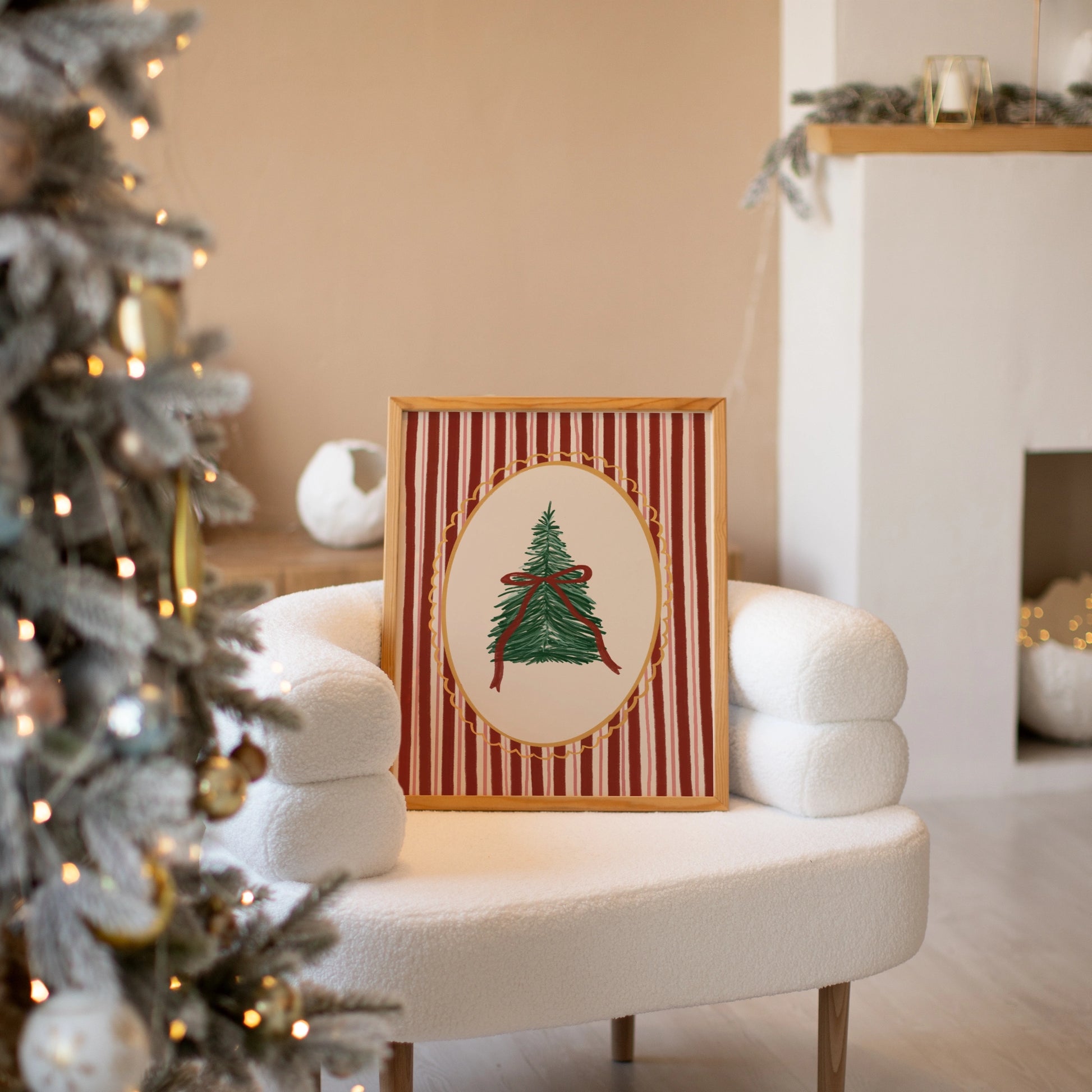 Vintage-Weihnachtsbaum-Wandkunst