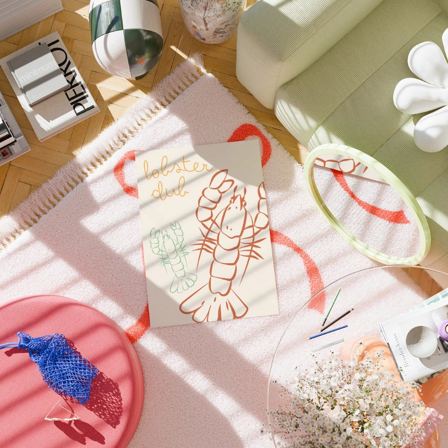 Lobster Club Wall Art - Fun Coastal Kitchen Print