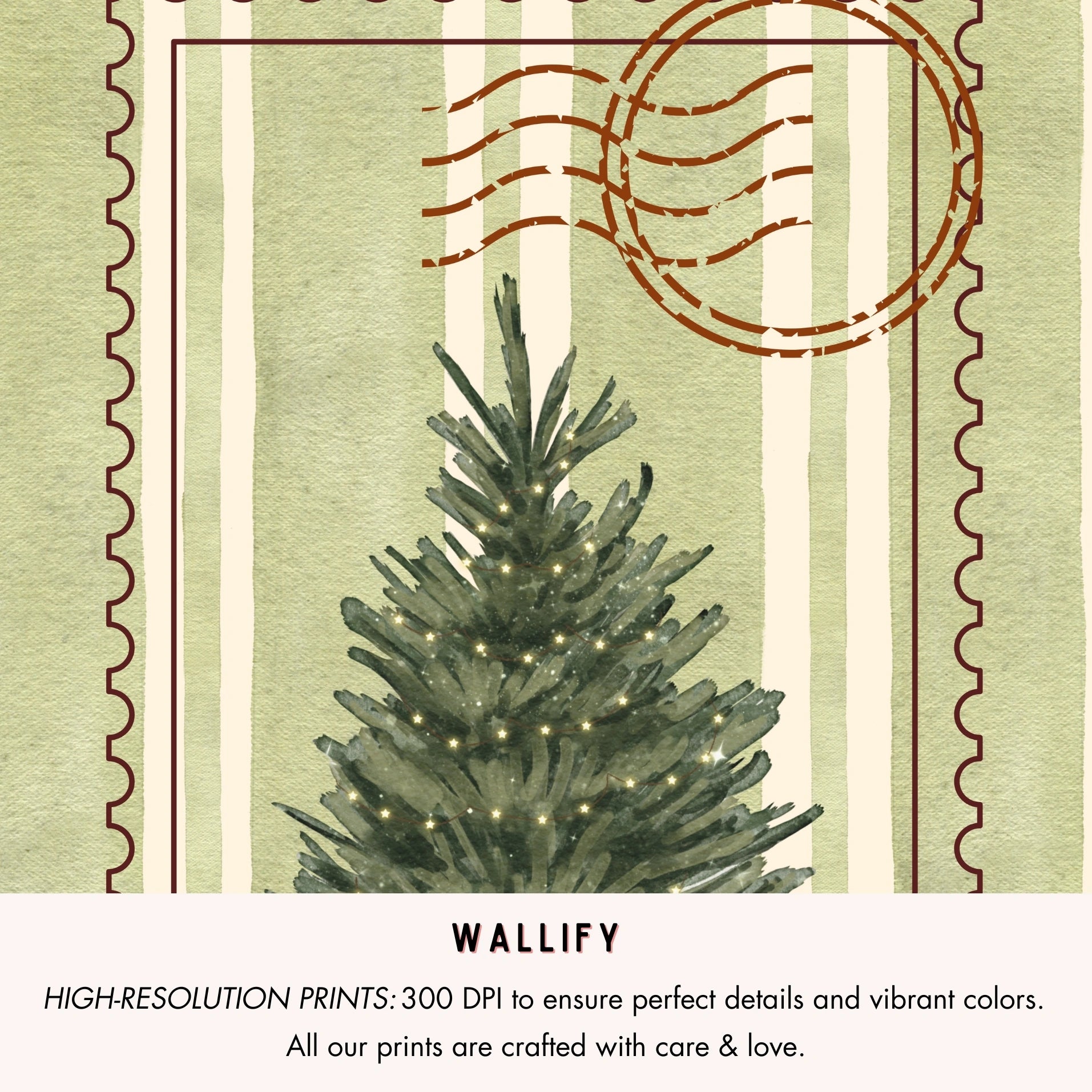 Hand-Drawn Vintage Christmas Set of 18 Prints