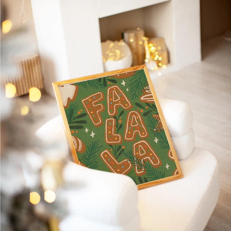 Fa La La Wandkunst – Lebkuchen-Weihnachtsdruck