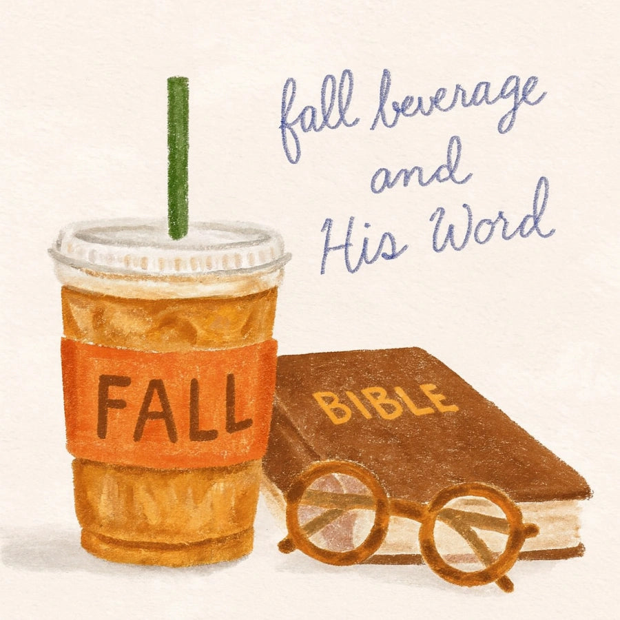 Fall Beverage and His Word Wall Art - Christian Autumn Print