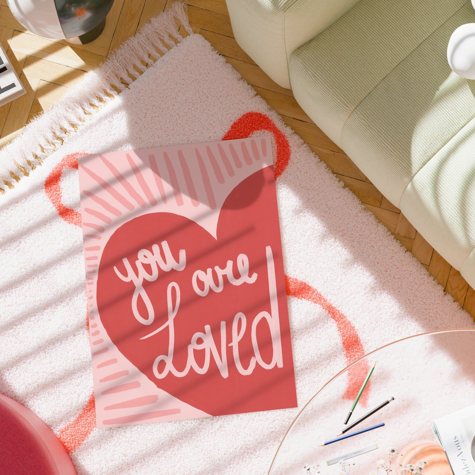 Arte murale "Sei amato" - Stampa di incoraggiamento cristiano