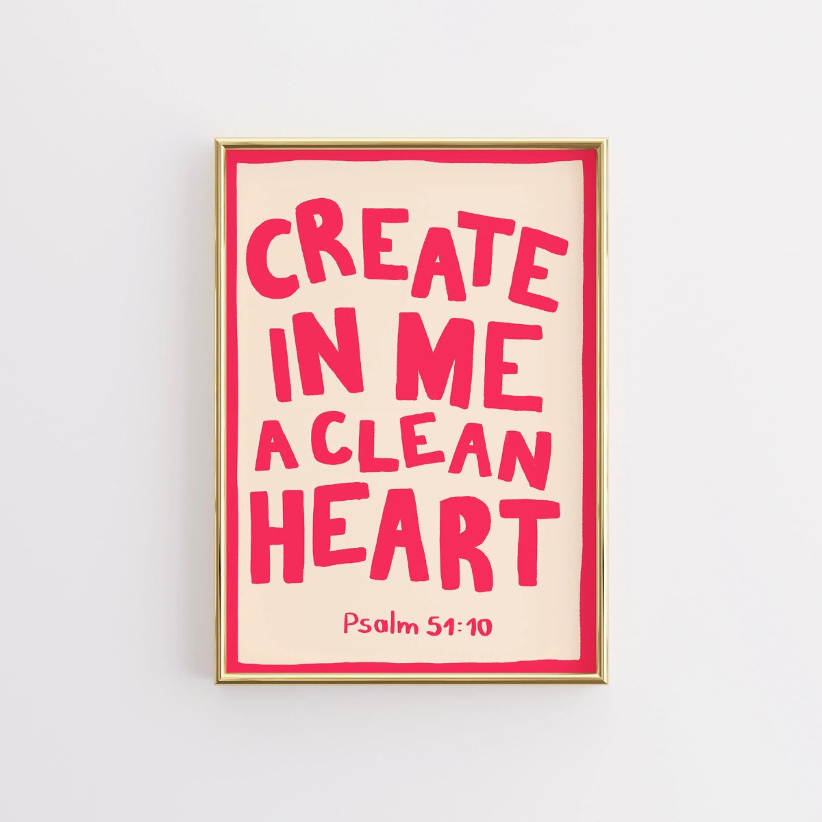 Stampa del Salmo "Cuore Puro" - Versetto della Bibbia Cristiana da Parete