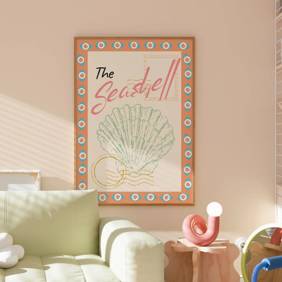 The Seashell Wall Art - Preppy Coastal Print
