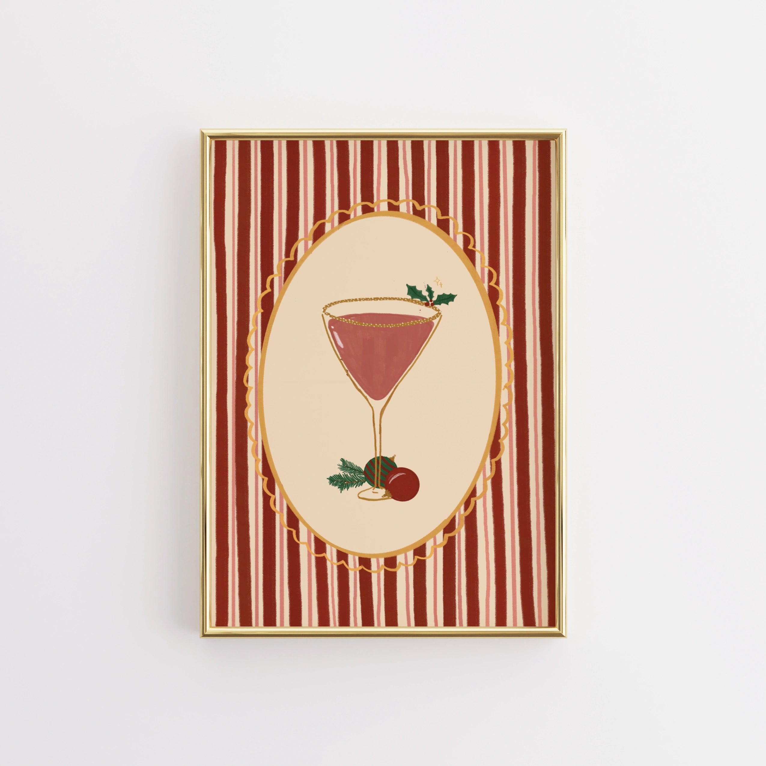 Vintage Christmas Cocktail Wall Art