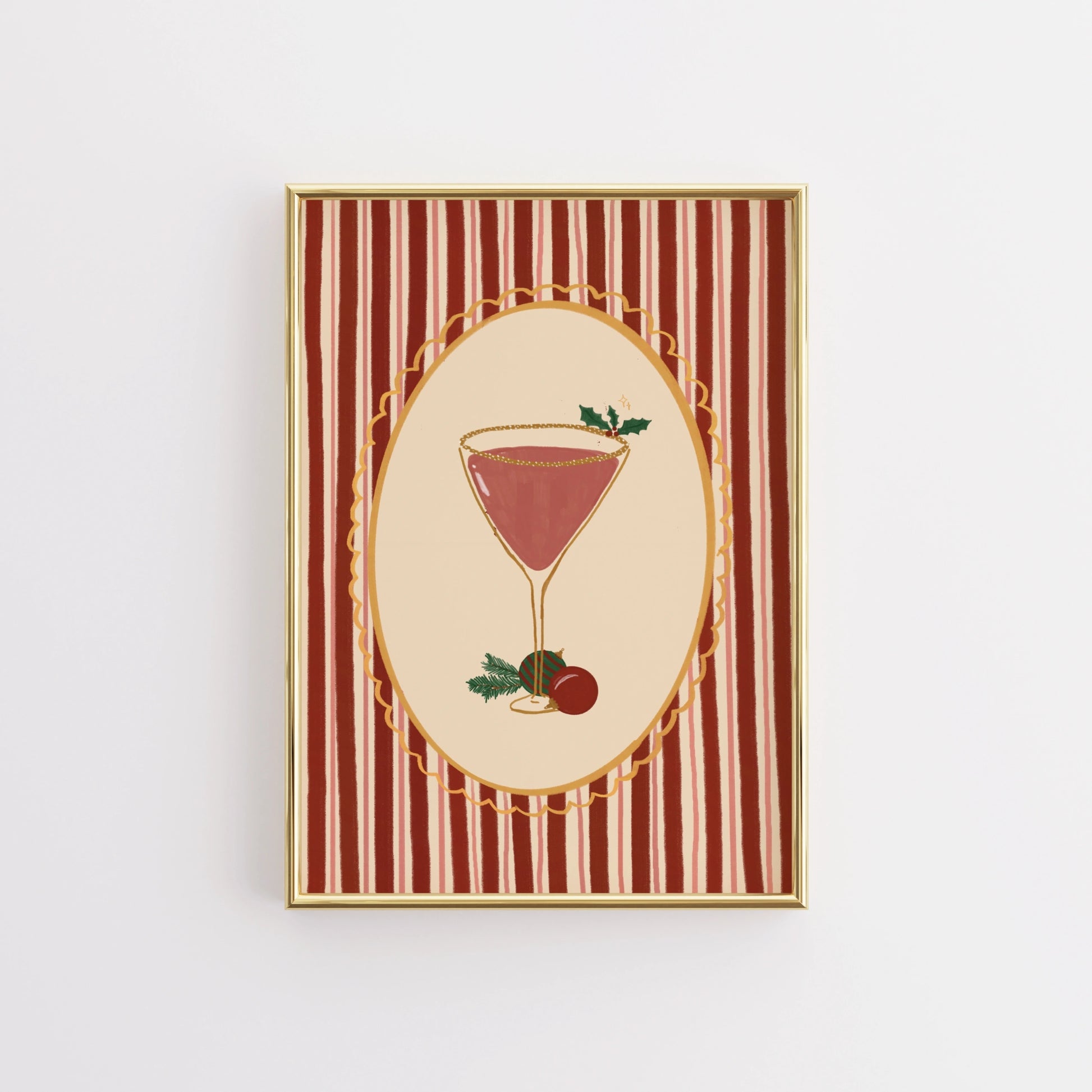 Vintage Christmas Cocktail Wall Art