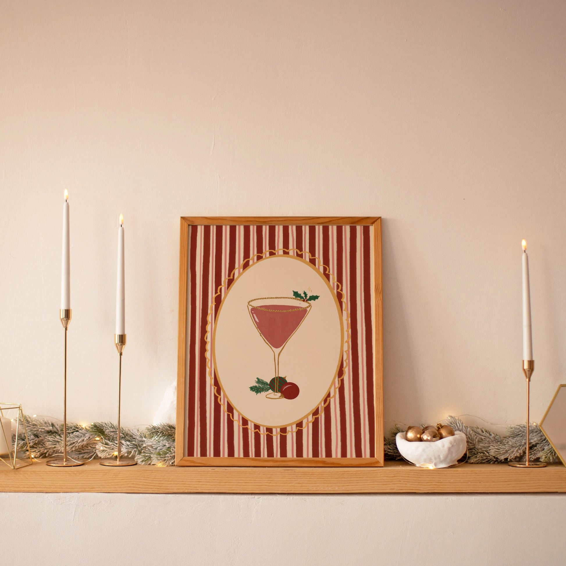 Vintage Christmas Cocktail Wall Art