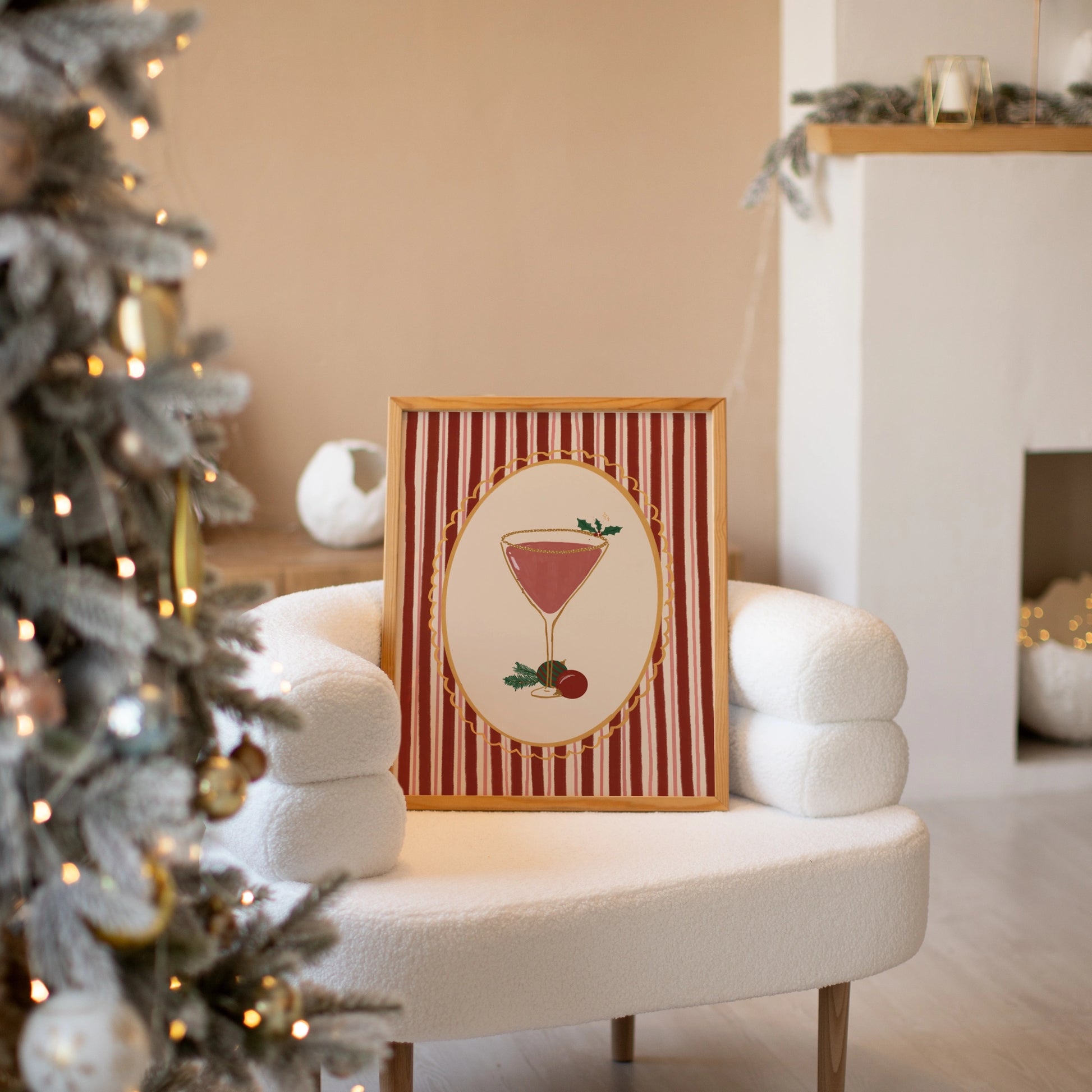 Vintage Christmas Cocktail Wall Art