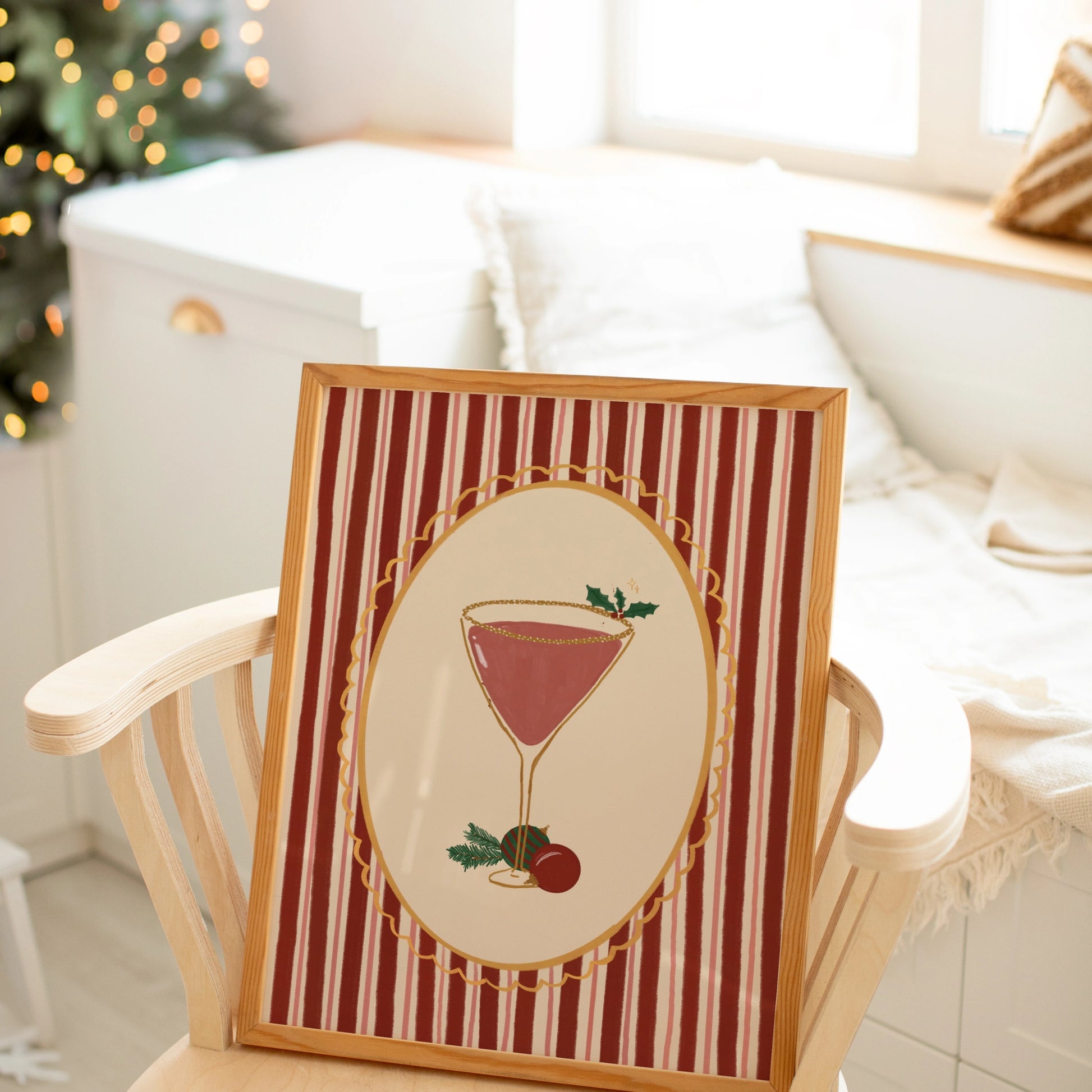 Vintage Christmas Cocktail Wall Art