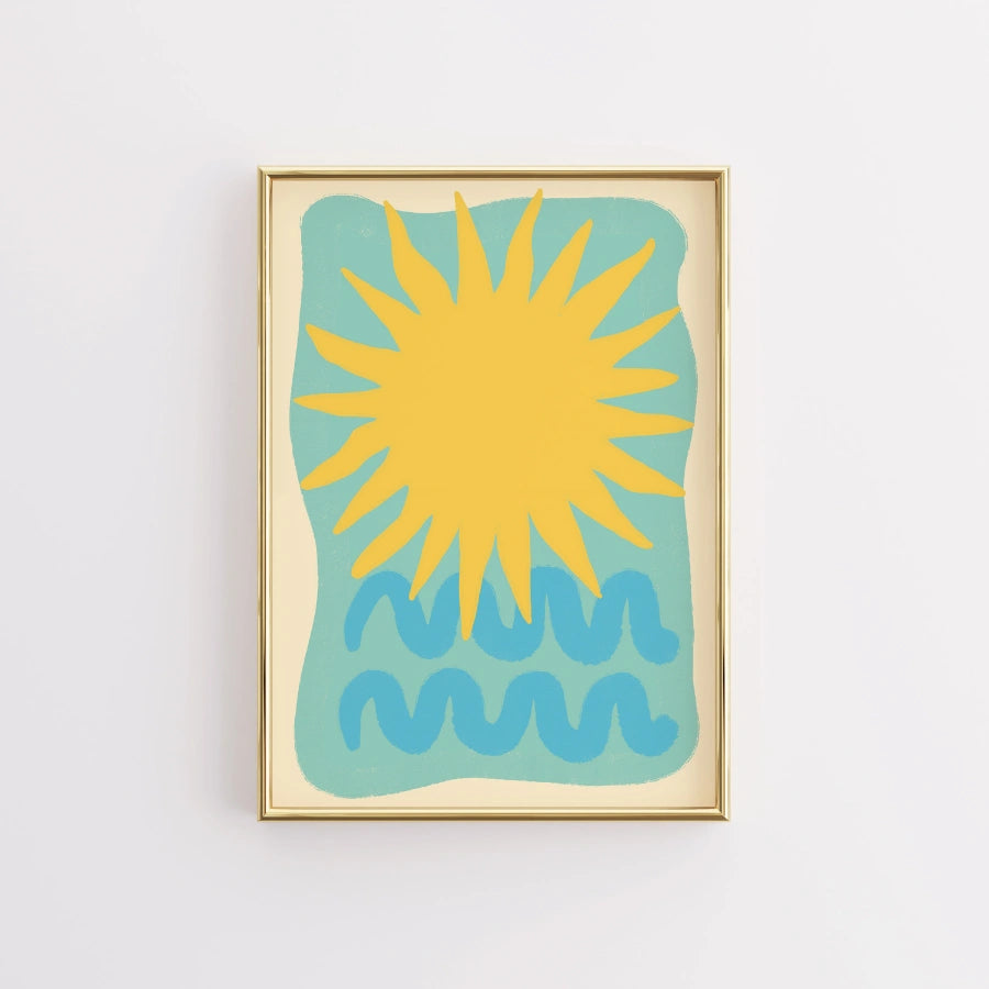 Sun and Sea Wall Art - Bold Coastal Summer Print