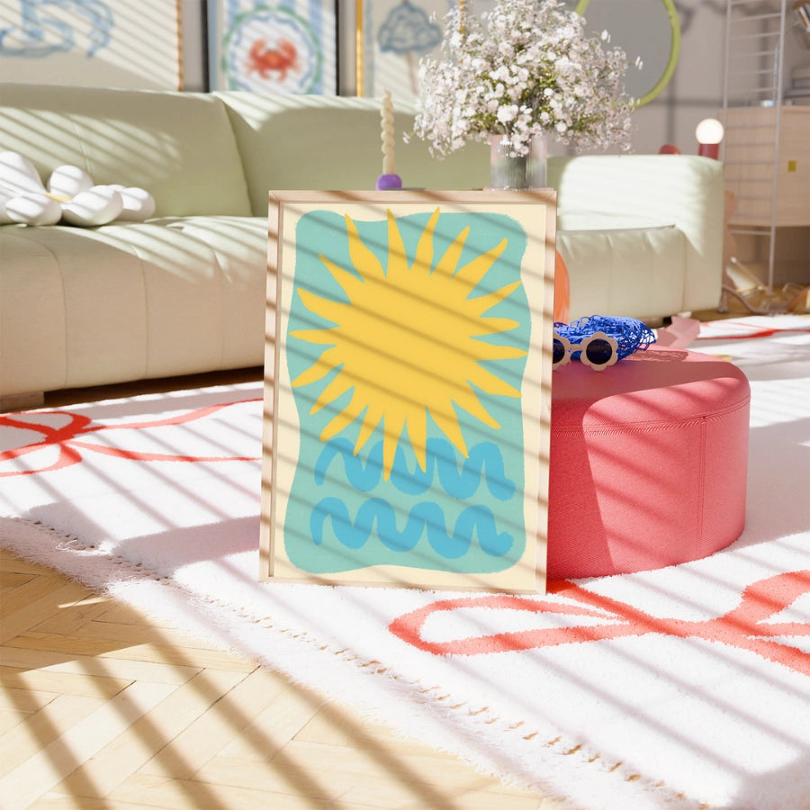 Sun and Sea Wall Art - Bold Coastal Summer Print