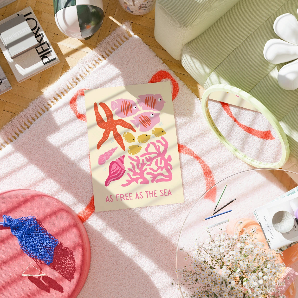 As Free As the Sea – Colorful Ocean Wall Art Print