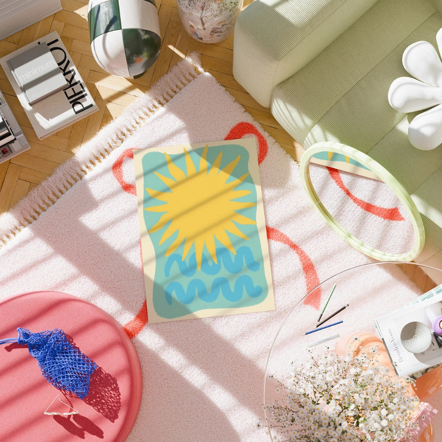 Sun and Sea Wall Art - Bold Coastal Summer Print