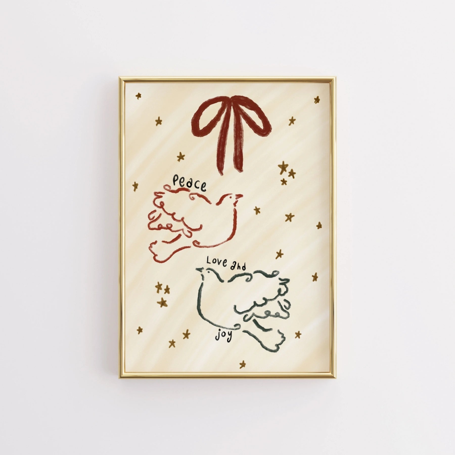 Peace Love Joy Dove Christmas Print