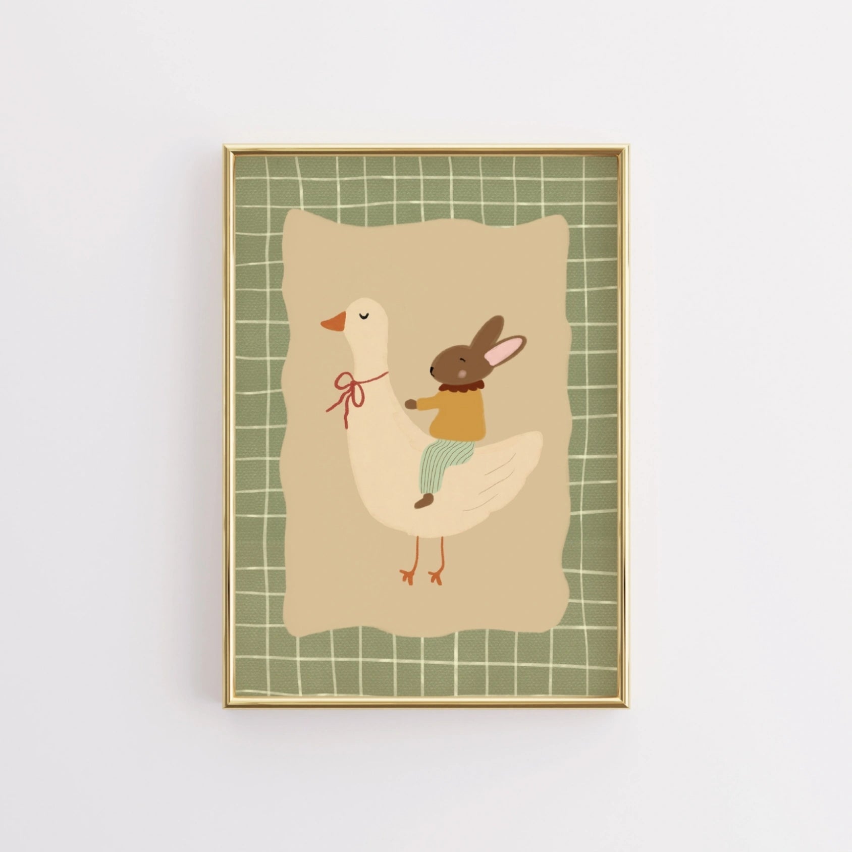 Goose and Bunny Nursery Print