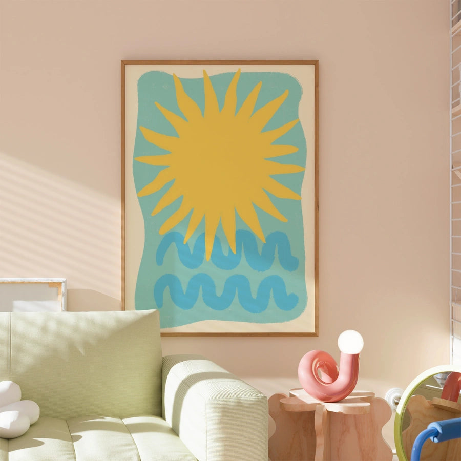 Sun and Sea Wall Art - Bold Coastal Summer Print