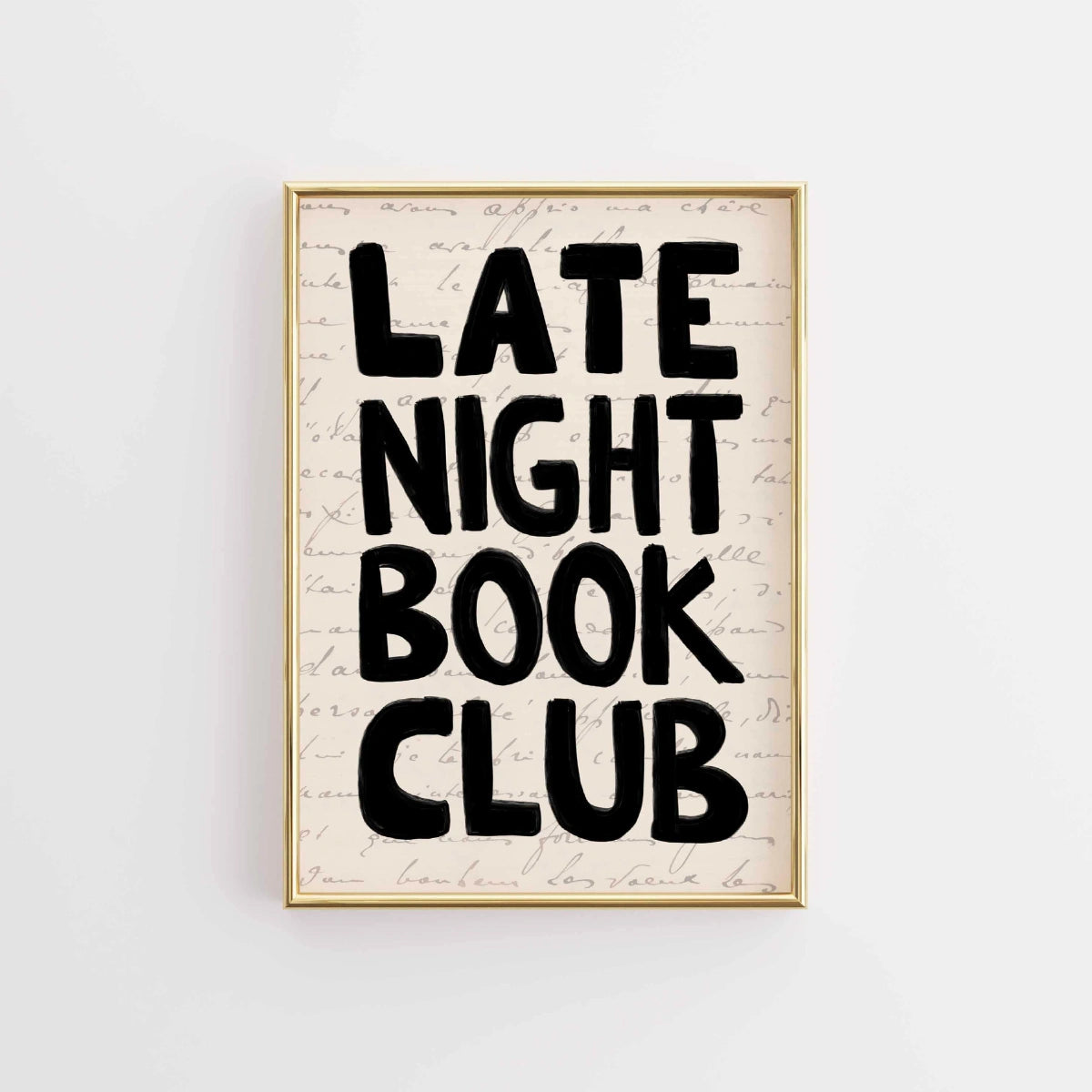 Late Night Book Club Druck – Lustige Wanddeko für Bücherwürmer
