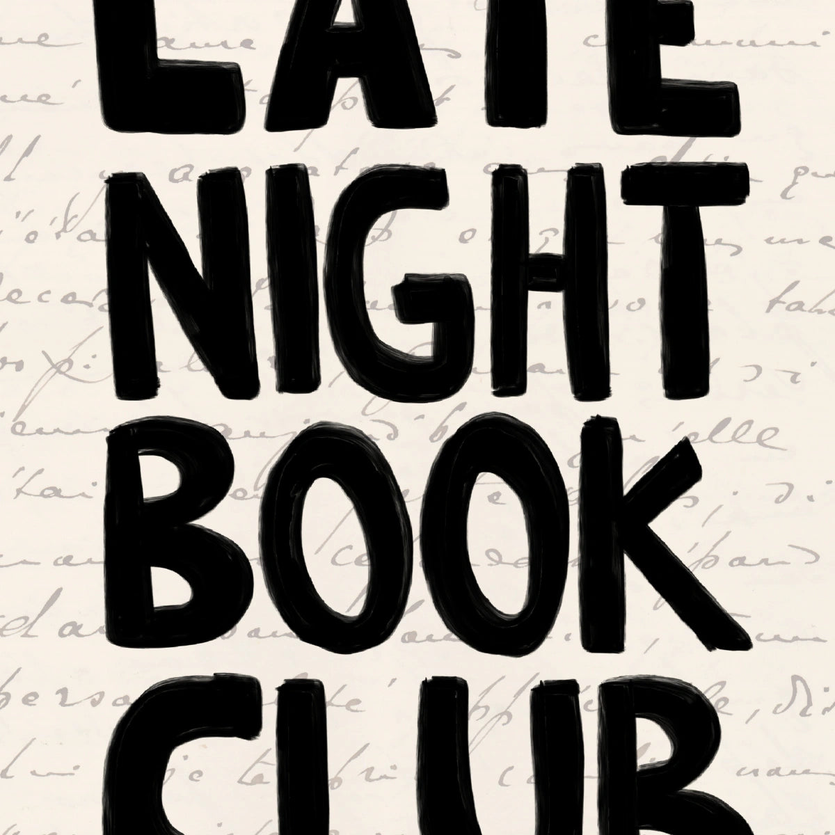 Late Night Book Club Druck – Lustige Wanddeko für Bücherwürmer