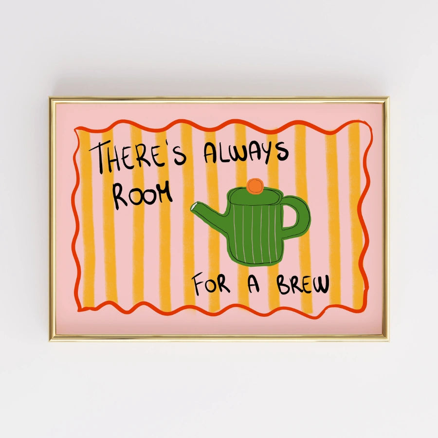 Tea Lover Wall Art – Funny Kitchen Print with Teapot