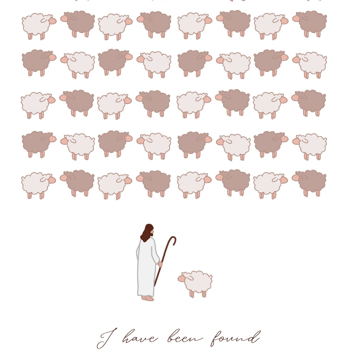 I Have Been Found Print – Lost Sheep Bible Verse Wall Art