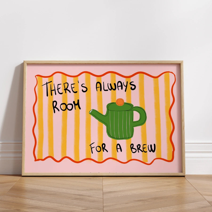 Tea Lover Wall Art – Funny Kitchen Print with Teapot