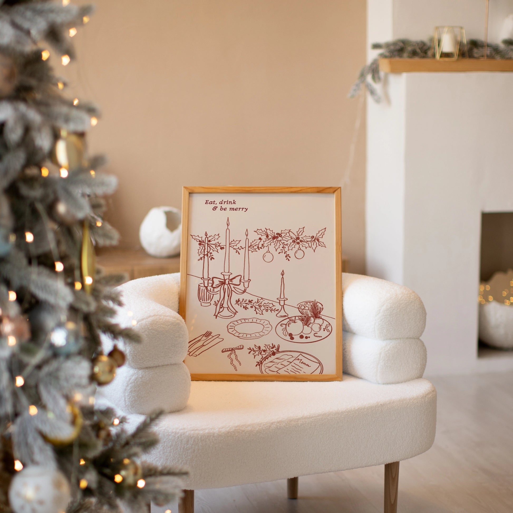 Hand-Drawn Holiday Table Decor