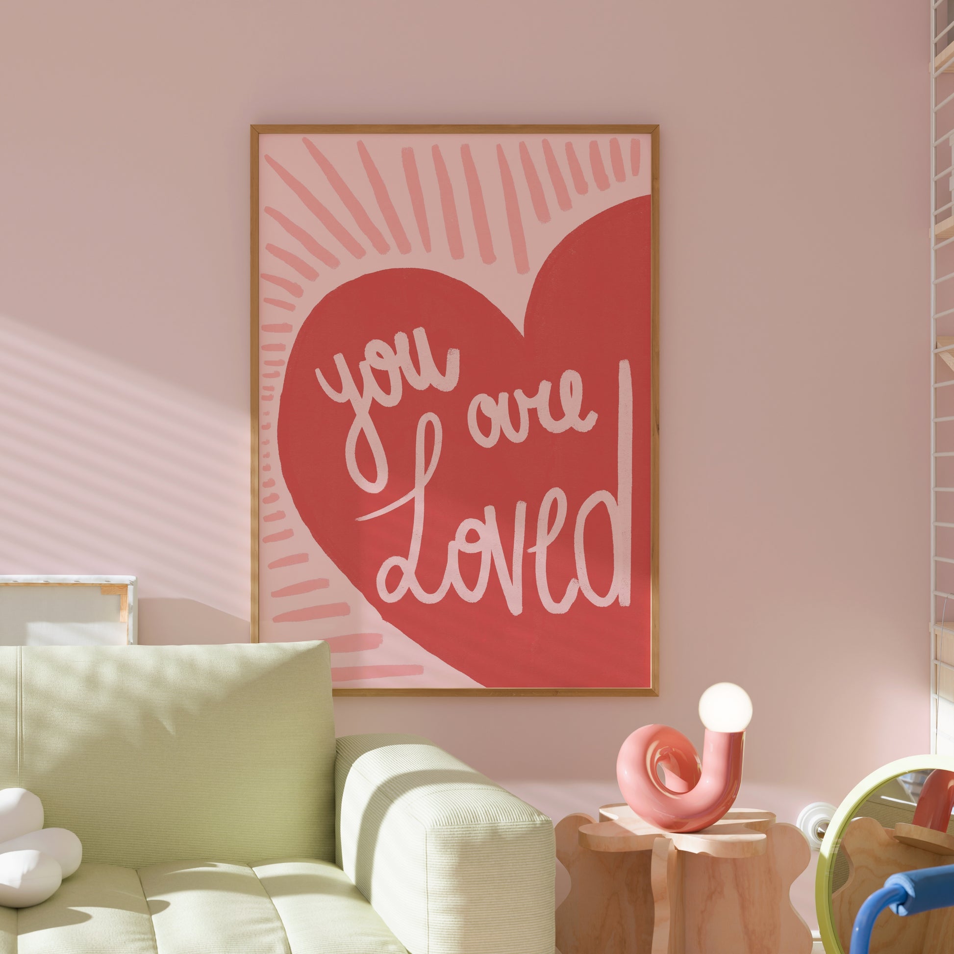 Arte murale "Sei amato" - Stampa di incoraggiamento cristiano