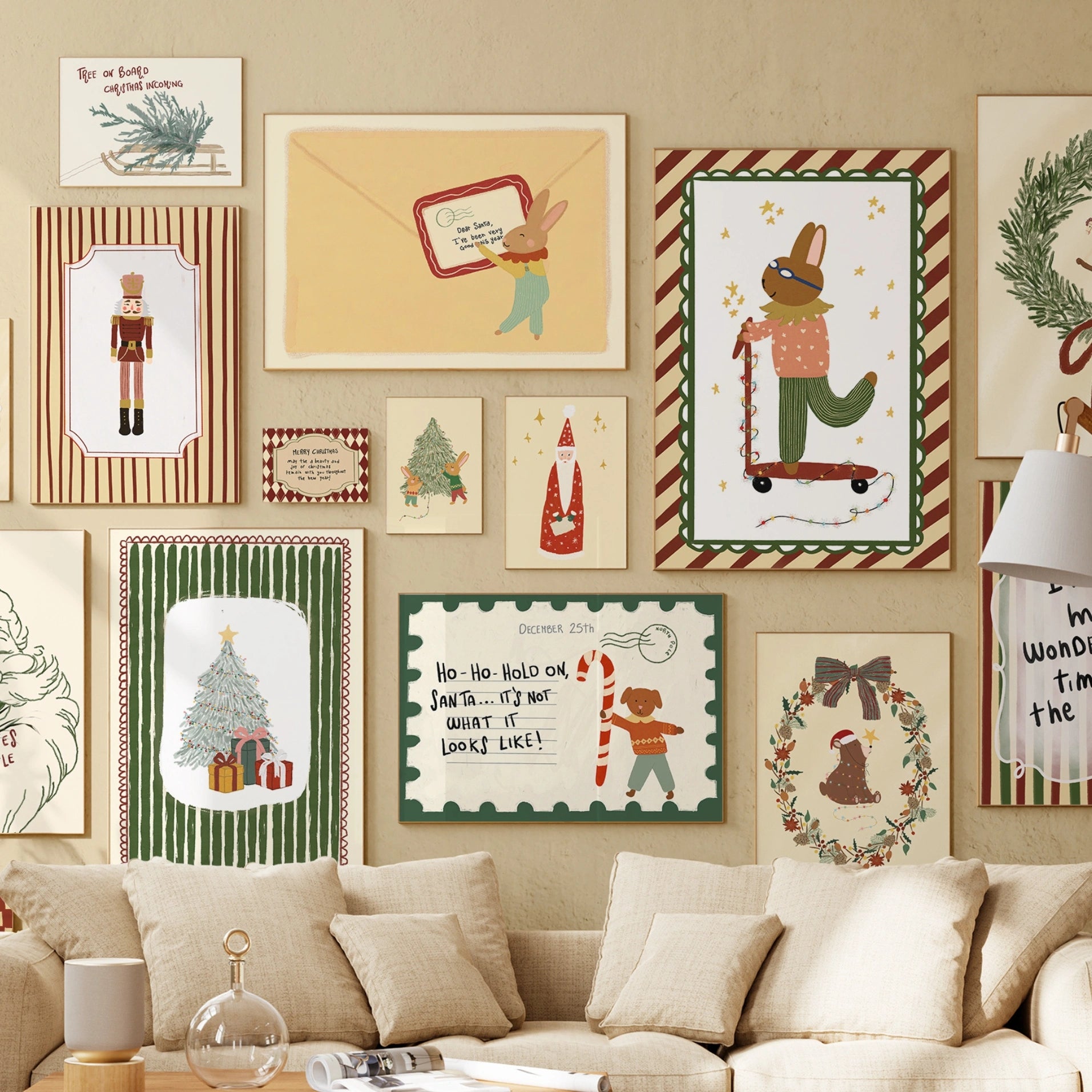 Hand-Drawn Nursery Holiday Set of 17 Prints