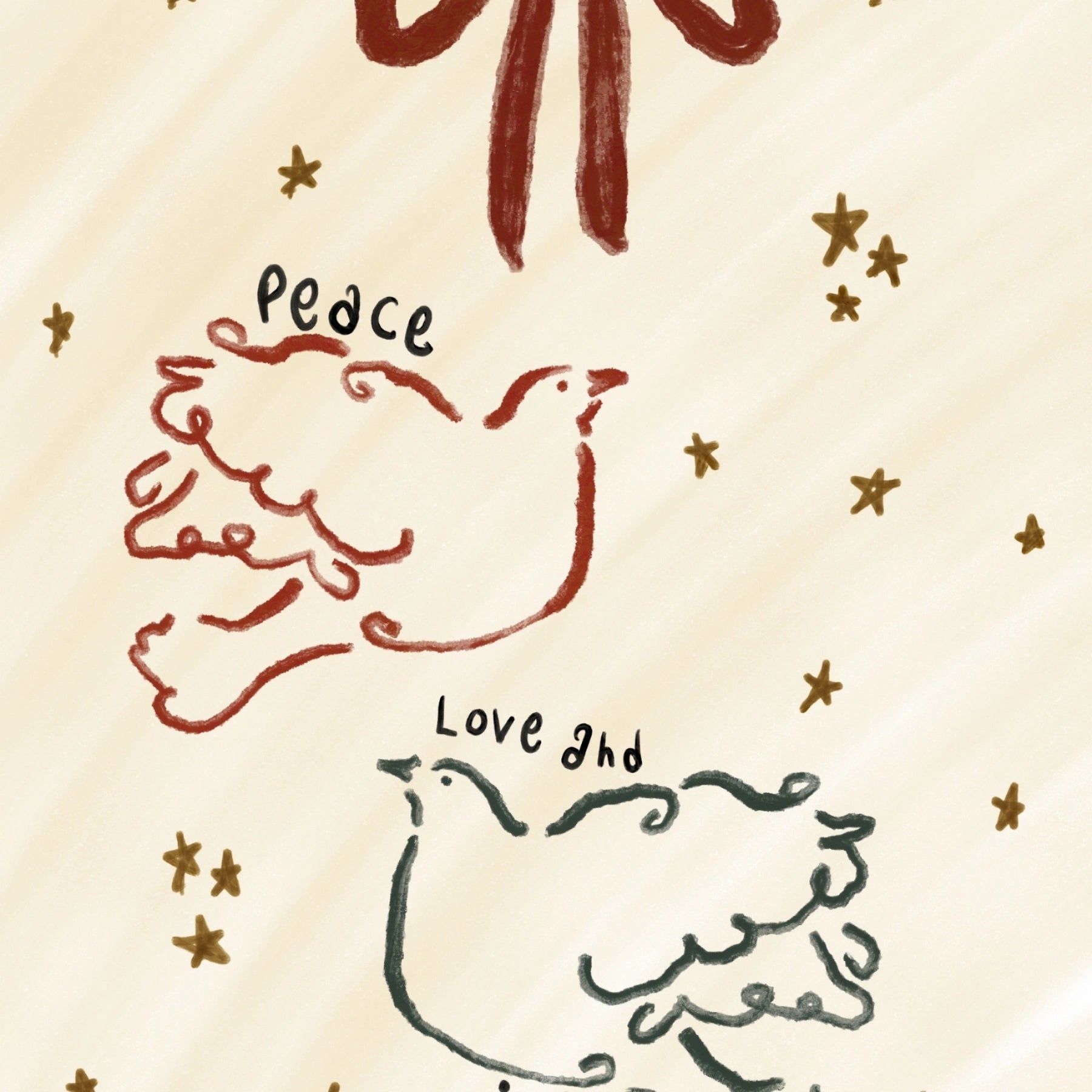 Peace Love Joy Dove Christmas Print