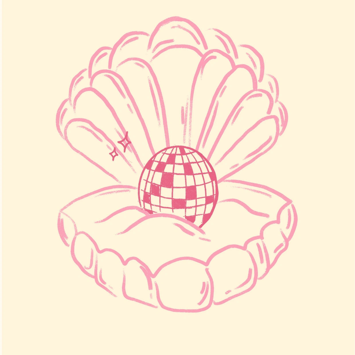 Disco Pearl Print – Fun Pink Coastal Wall Art