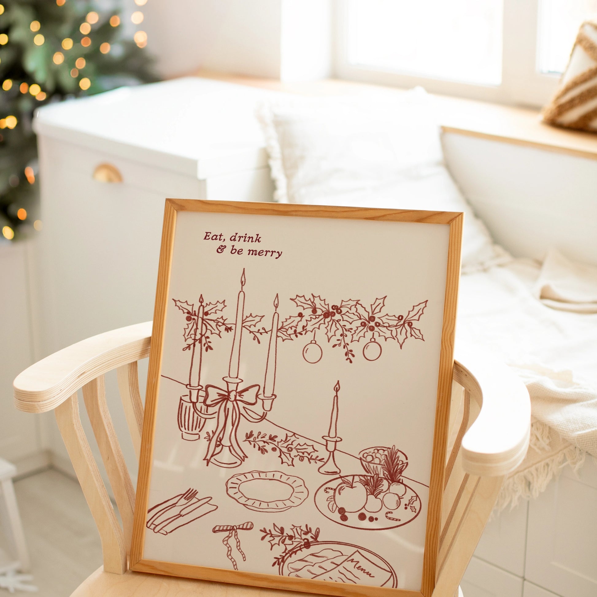Hand-Drawn Holiday Table Decor