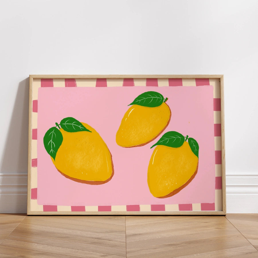 Mango-Frucht-Küchenbild – Farbenfrohe tropische Wandkunst