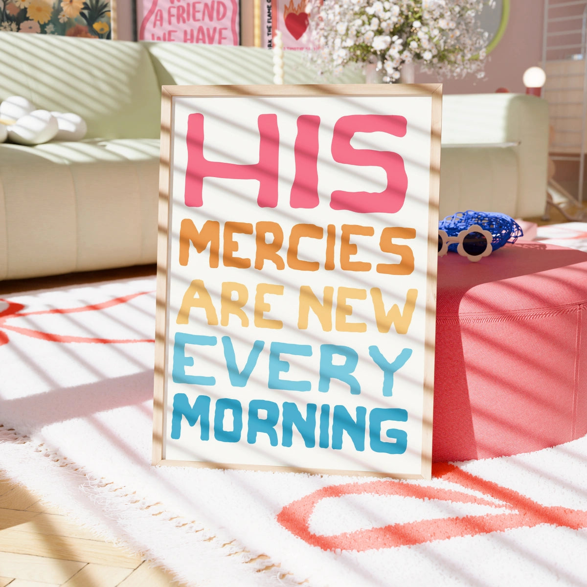 His Mercies Are New Every Morning Print – Christian Colorful Wall Art