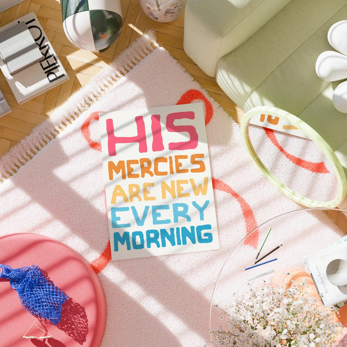His Mercies Are New Every Morning Print – Christian Colorful Wall Art
