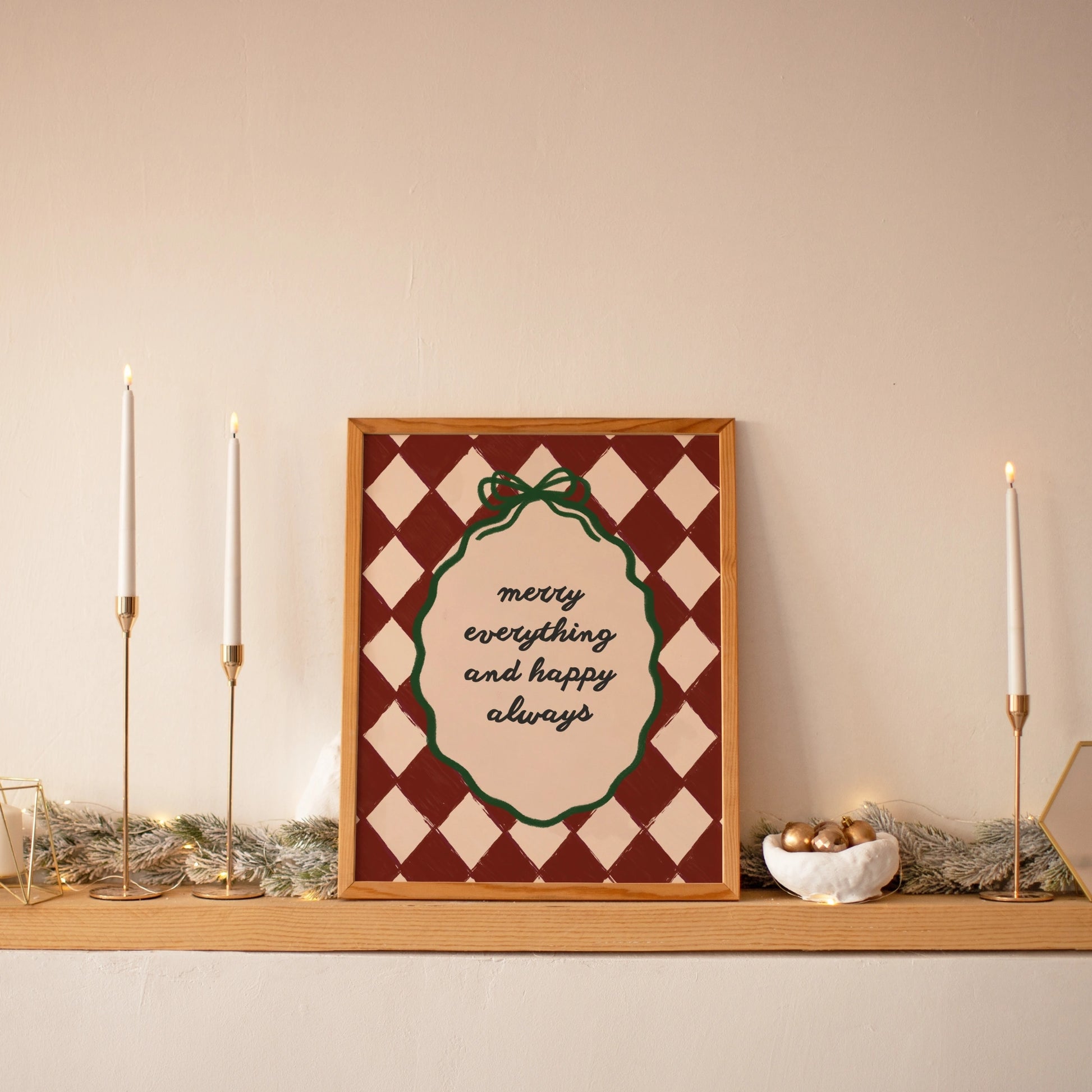 Retro Holiday Typography Decor
