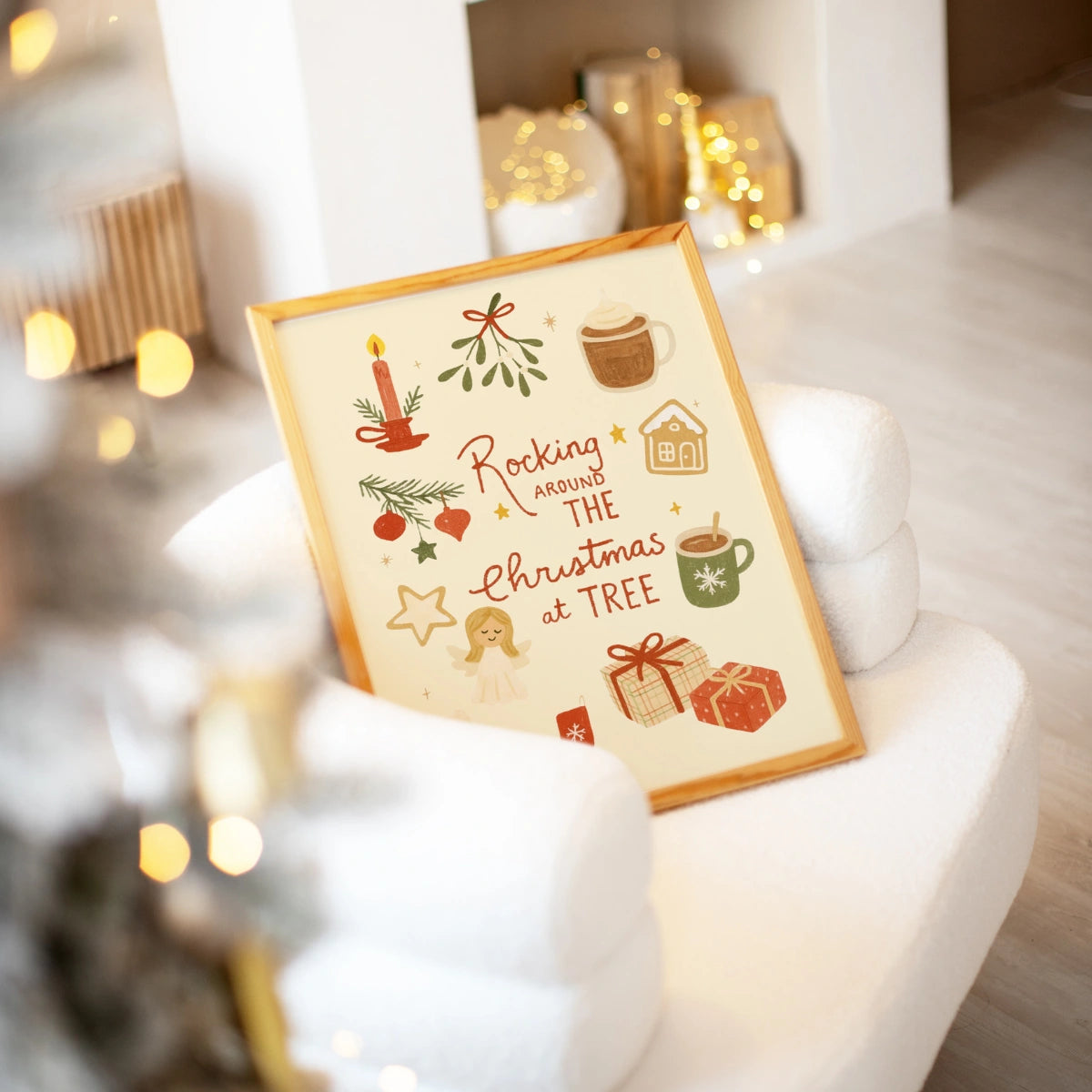 Schaukeln um den Weihnachtsbaum (Druck)