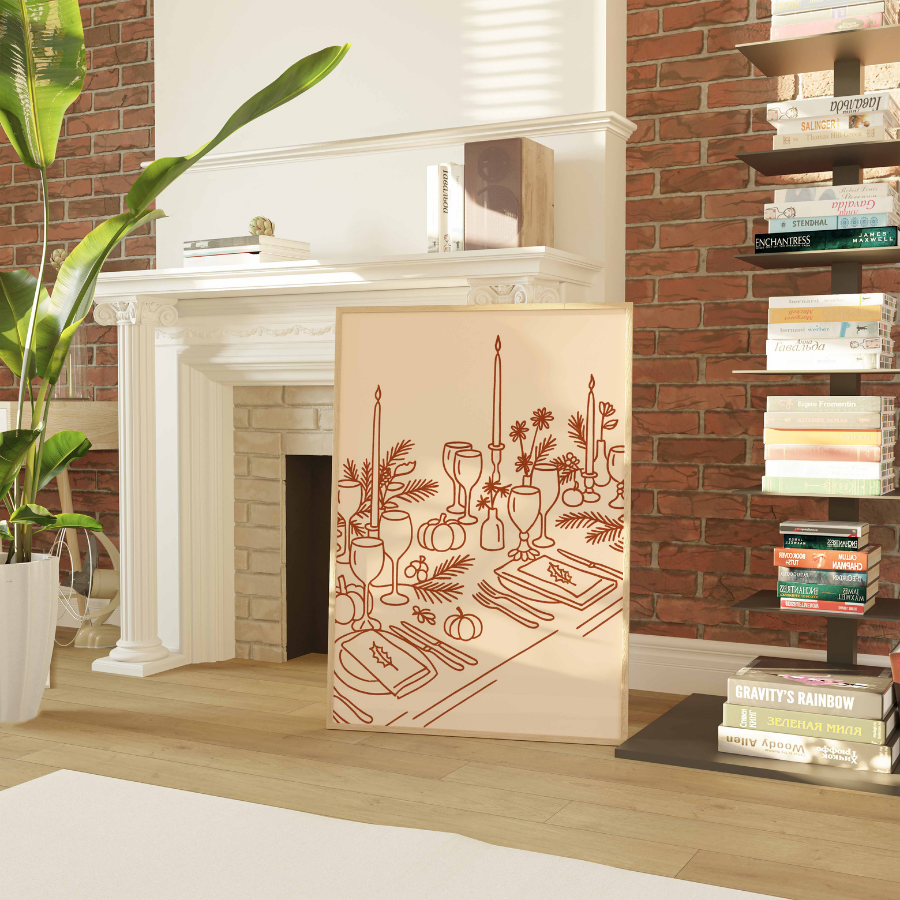 Thanksgiving Table Wall Art – Fall Harvest Decor