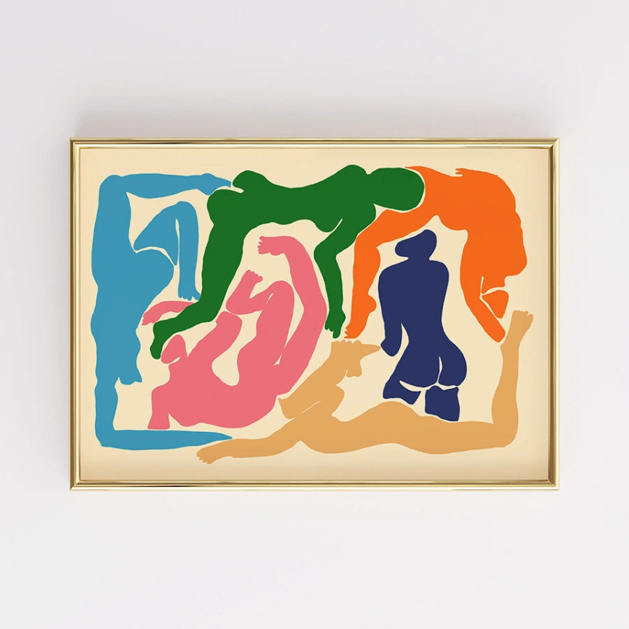 Arte murale ispirata a Matisse – Stampa di figure astratte colorate 