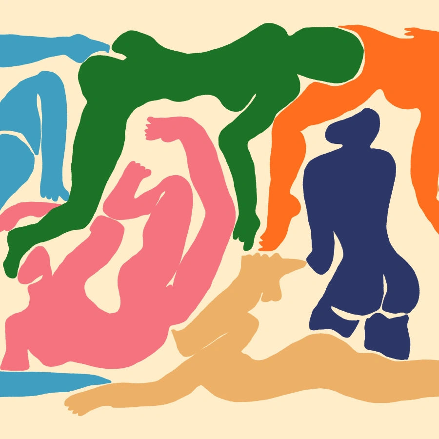 Arte murale ispirata a Matisse – Stampa di figure astratte colorate 