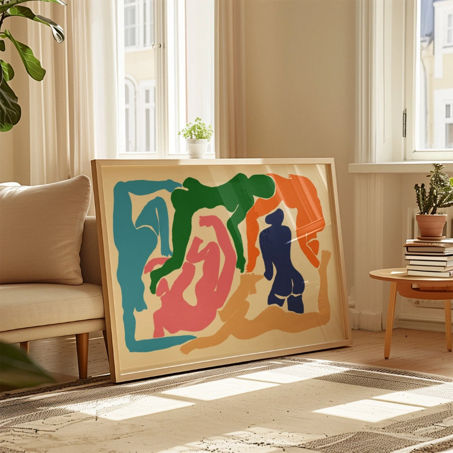 Arte murale ispirata a Matisse – Stampa di figure astratte colorate 