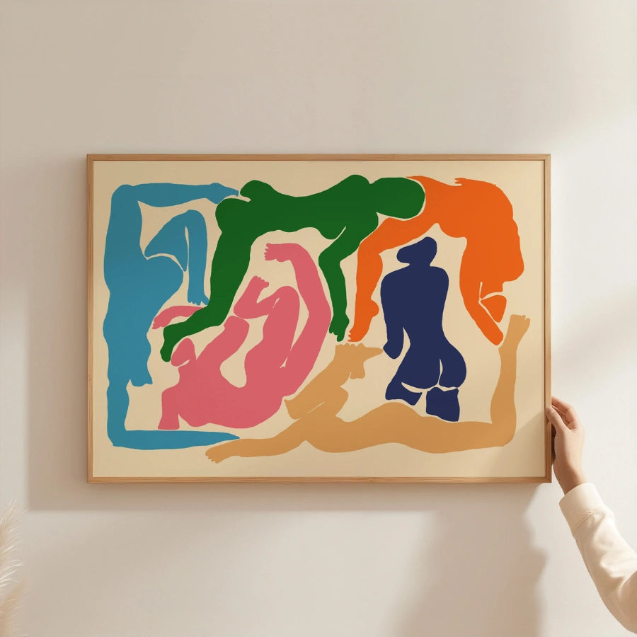 Arte murale ispirata a Matisse – Stampa di figure astratte colorate 