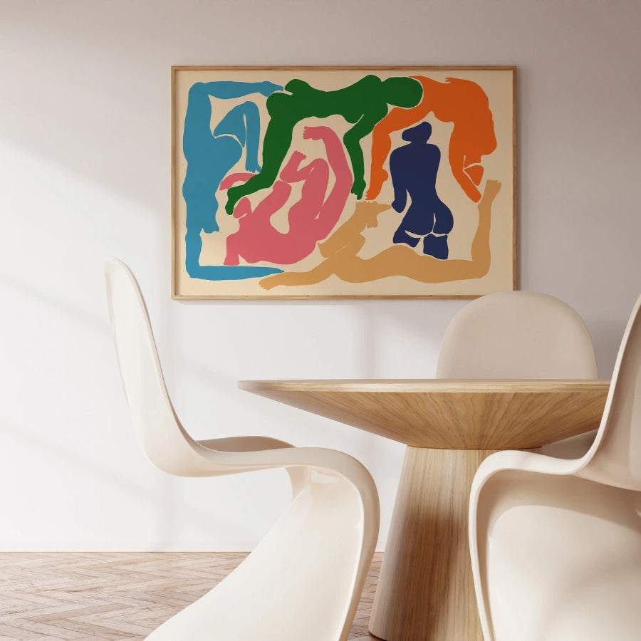 Arte murale ispirata a Matisse – Stampa di figure astratte colorate 