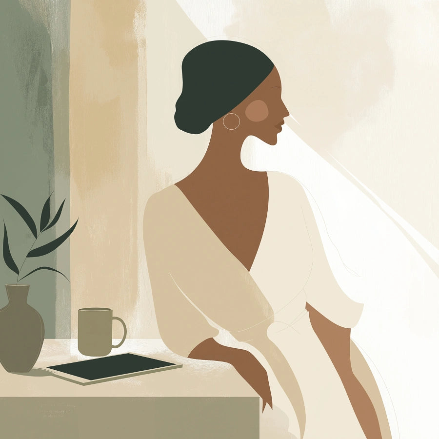 Boho Woman Wall Art – Minimalist Female Silhouette Print