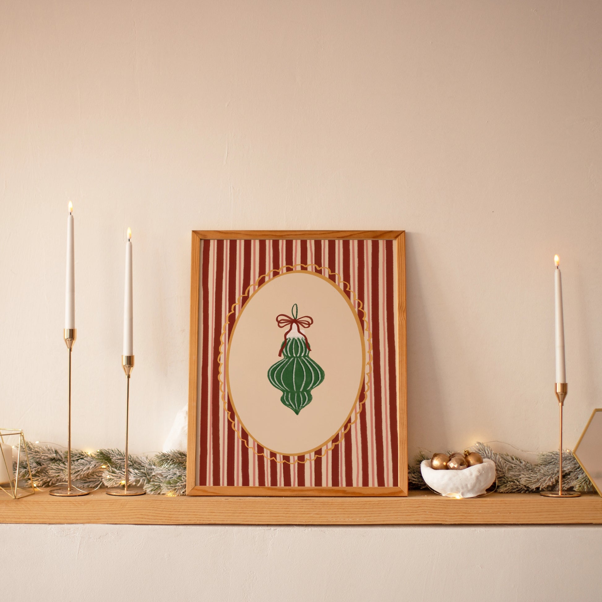 Stampa natalizia disegnata a mano