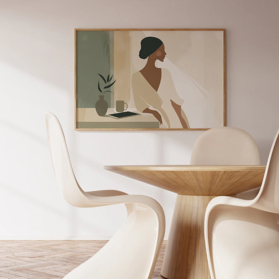 Boho Woman Wall Art – Minimalist Female Silhouette Print