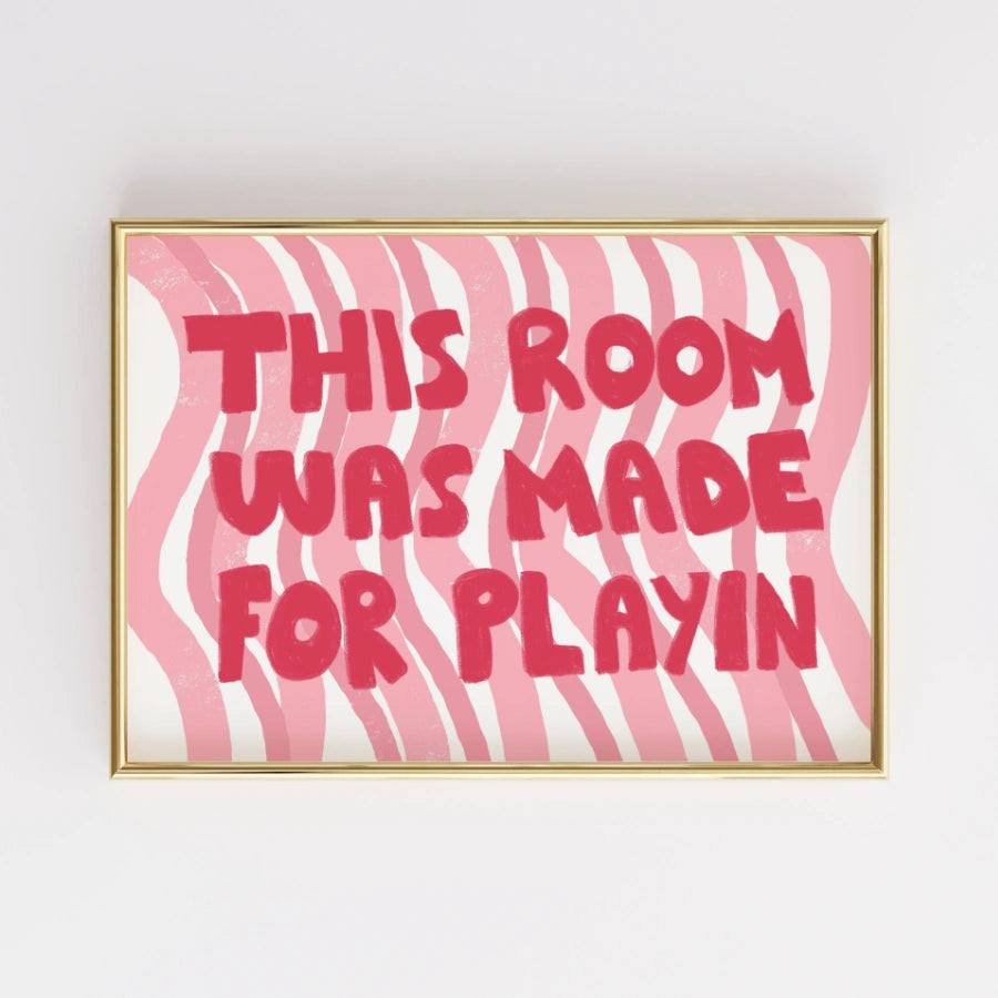 Playroom Quote Nursery Print – Cute Wall Art for Girls