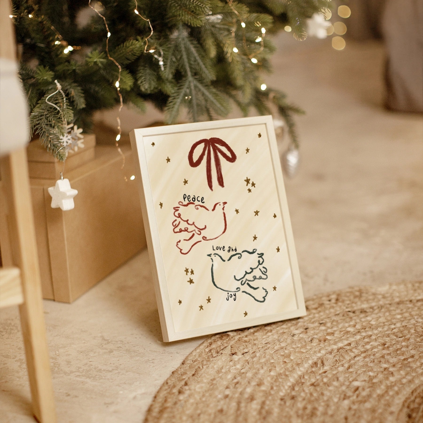 Peace Love Joy Dove Christmas Print