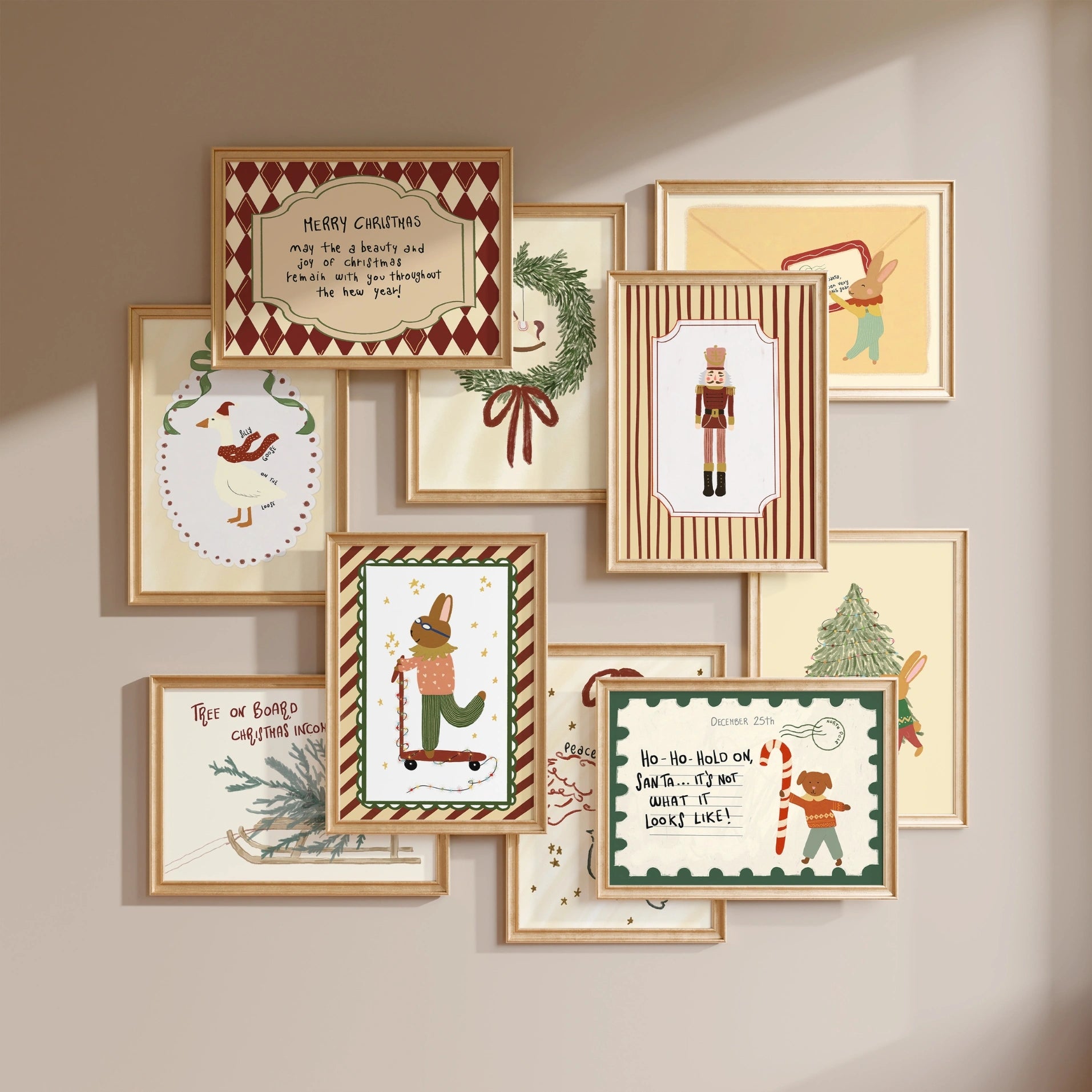 Hand-Drawn Nursery Holiday Set of 17 Prints