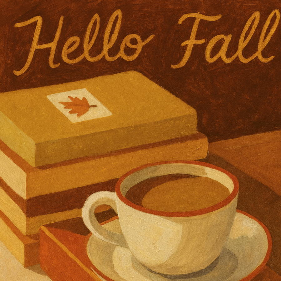 Hello Fall Wall Art – Cozy Autumn Coffee Print