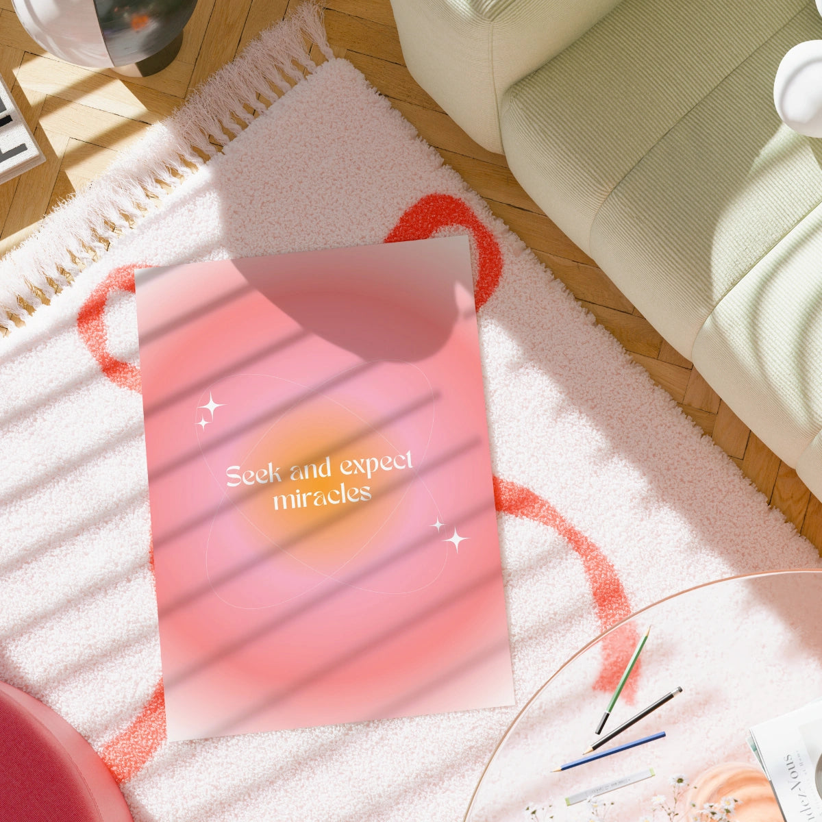 Seek and Expect Miracles Print – Modern Christian Wall Art